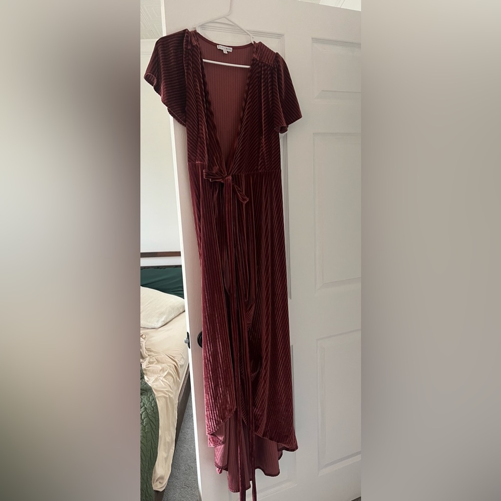 Elegant Red Velvet Dress